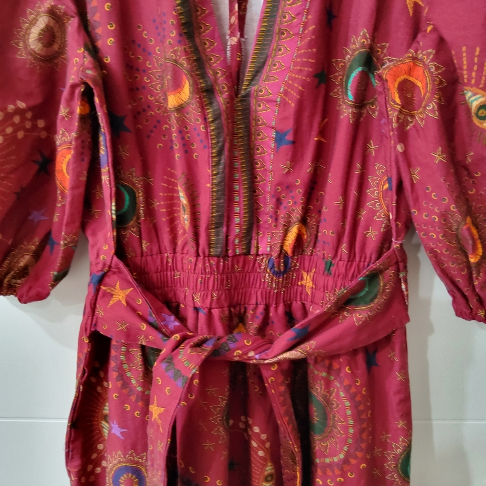 FARM Rio Vibrant Red Patterned Jumpsuit - Picture 4 of 13